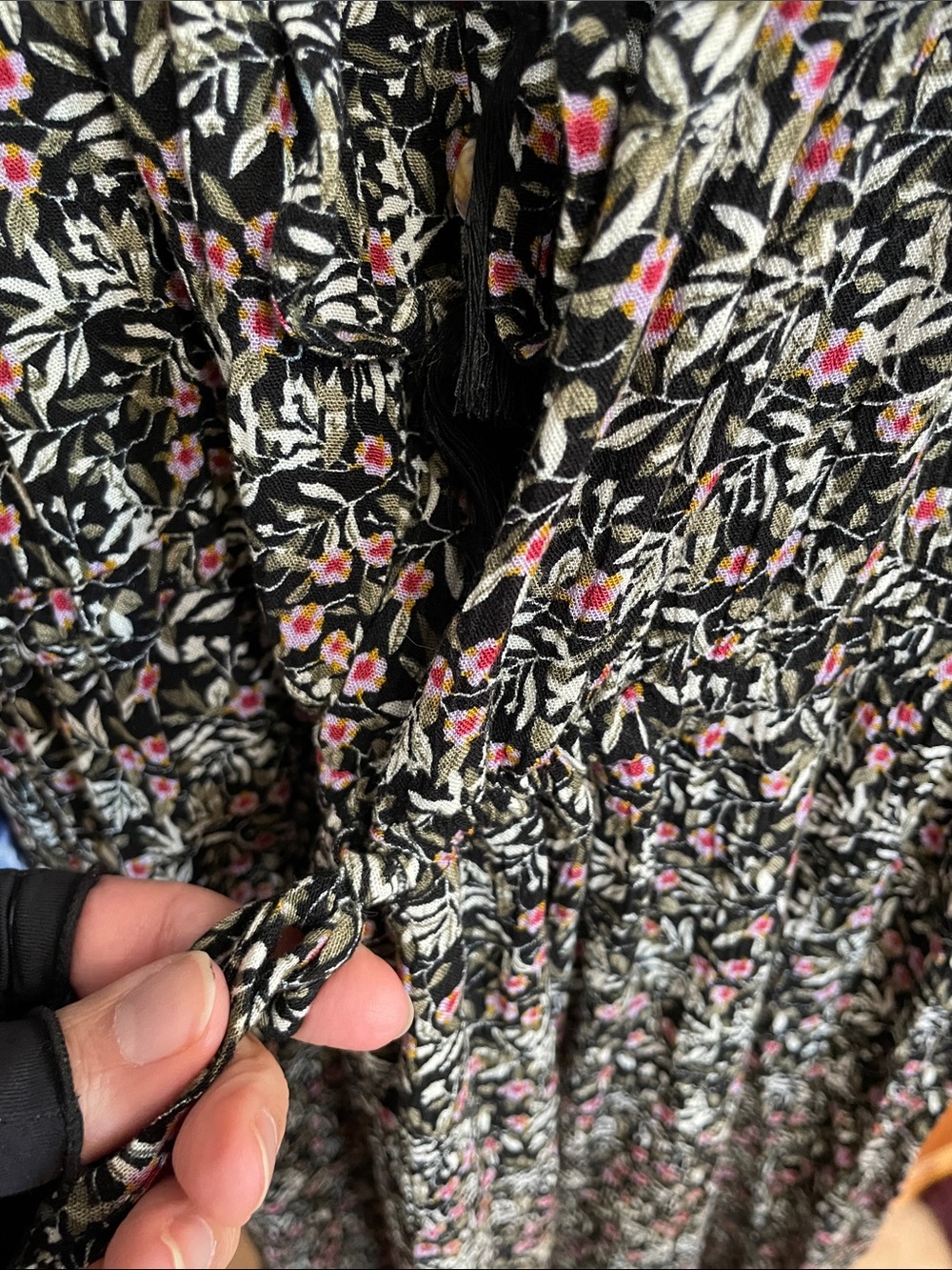 NATURAL LIFE Havana Nights Black Floral Ruffle-Tie Maxi Dress - Picture 14 of 17